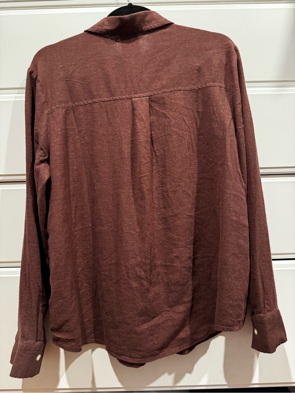 NWT Gap Oversized Linen-Blend Easy Shirt Button Down Chocolate Bar Brown Small - Picture 6 of 6